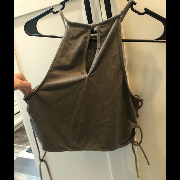 ⭐️3/$20⭐️ Suede side lace up crop top - Picture 7 of 7